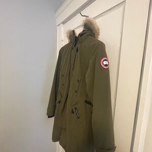 Canada Goose Olive Green Parka with Fur Trim